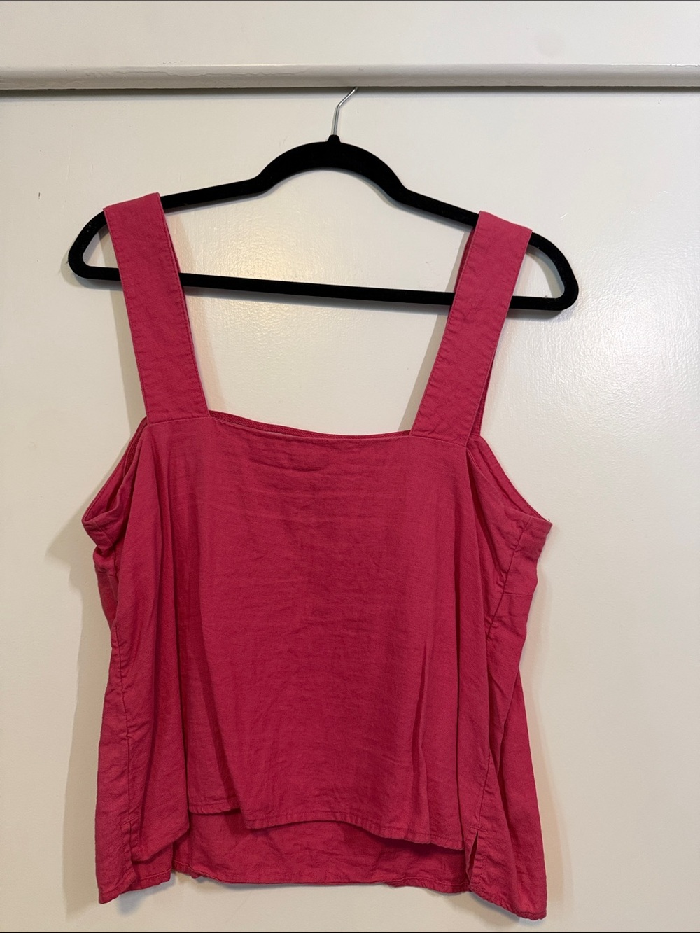 Banana Republic Hot Pink Wide-Strap Square-Neck Tank